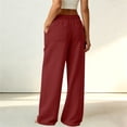 thumbnail image 6 of Women's Track Sweatpants with Pockets Fashion Casual High Waist Wide Leg Loose Solid Long Athletic Workout Pants, 6 of 6