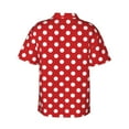 thumbnail image 3 of Daiia Red Polka Dot Hawaiian Shirt for Men Gentle Cotton Regular Short Sleeve Casual-XX-Large, 3 of 9