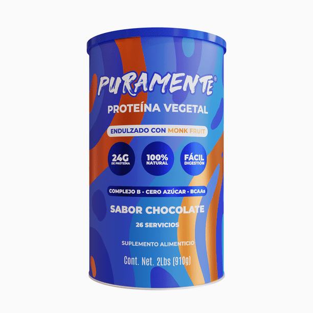 Proteína Vegetal PURAMENTE 910g. PURAMENTE SUPLEMENTOS SA DE CV Apto para vegetarianos, flexitarianos, intolerantes a la lactosa, intolerantes al gluten y soya.