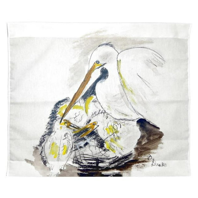 Betsy Drake TP718 24 x 30 in. Egret & Chicks Wall Hanging