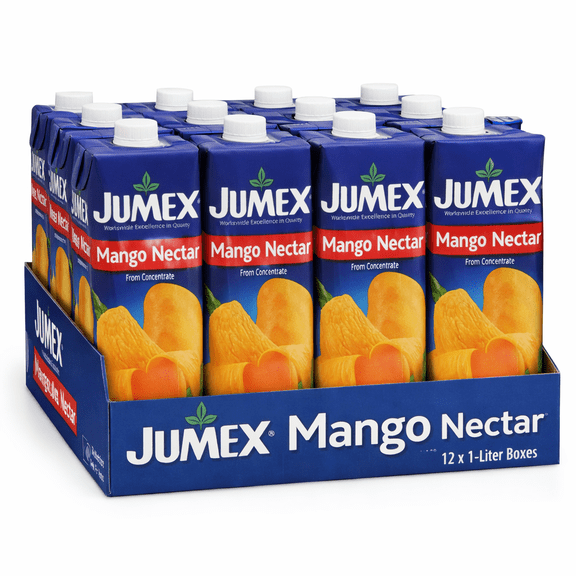 Jumex Mango Nectar Drink 12 Pack 1 Liter Tetra Pack Fruit Nectar Beverage