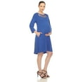 thumbnail image 2 of White Mark Women's Maternity Cross Neckline Swing Dress, 2 of 2