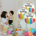 thumbnail image 3 of PMU Happy Birthday Colorful Candles 18 Inch Mylar-Foil Balloon Pkg/1, 3 of 7