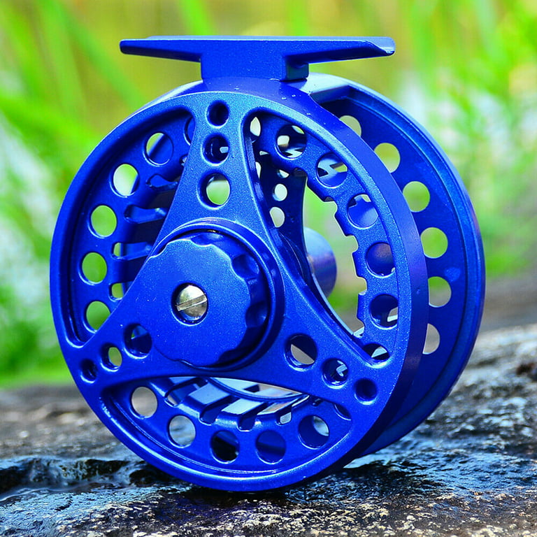 High Speed Spinning Fishing Reels, Fishing Tools Accessories, 3/4 5/6 7/8 Aluminum Alloy 2+1BB Bearing Fly Fishing Reel Hand Spinning Wheel, Blue