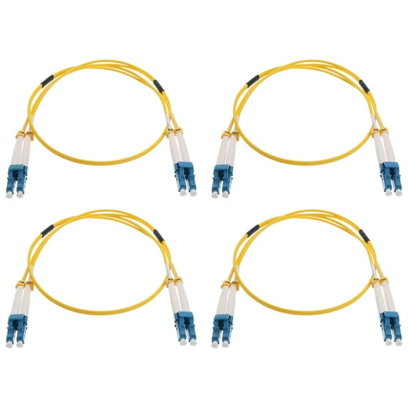 4Pcs 1.64Ft Single Mode Duplex Fiber Optic Patch Cable LSZH Fiber Jumper Optical LC to LC for Router Switches