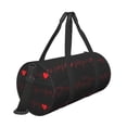 thumbnail image 3 of Xecao Cardiogram and Heart print Round Travel Duffel Bag is a foldable gym bag with an inner pocket, perfect for travel sports, 3 of 8