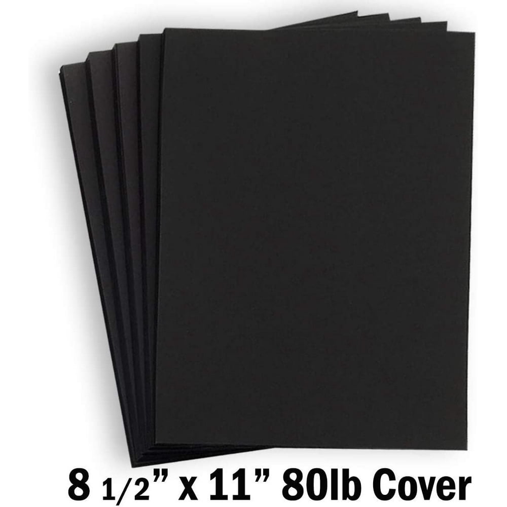 Hamilco Black Colored Cardstock Thick Paper - 8 1/2 x 11" Heavy Weight