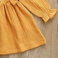 thumbnail image 4 of Zshosam Dress for Toddler Girl Girl's Dresses Long Sleeve Cute Casual Fall Dress Size 2T 3T,(Yellow 2-3 Years), 4 of 5