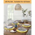 thumbnail image 5 of 13 Inch Round Placemats Set of 6, Yellow Retro Greek Key Non Slip Heat Insulation PP Table Mats, Geometric Greece Ancient Rustic Washable Place Mats for Kitchen Dining Party Table Decor, 5 of 7