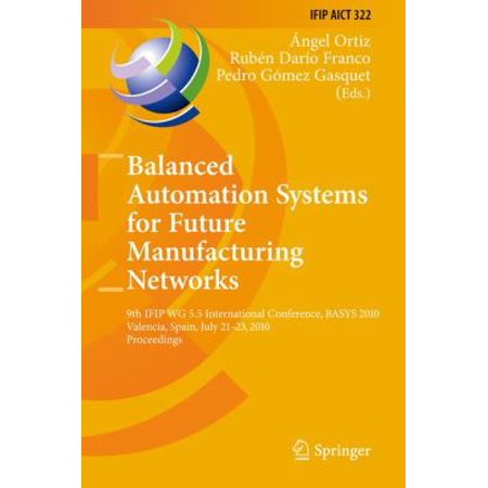 Balanced Automation Systems for Future Manufacturing Networks: 9th IFIP WG 5.5 International Conference, BASYS 2010, Valencia, Spain, July 21-23, 2010