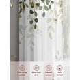 thumbnail image 6 of Sage Green Eucalyptus Leaves Sheer Curtains 72 Inch Length 2 Panels for Living Room, Spring Botanical Floral Voile Kitchen Curtain Set, Luxury Privacy Drapes Window Treatment for Bedroom, 6 of 7