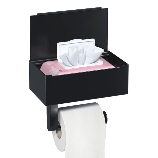 Portarrollos de papel higiénico sin taladrar con caja para toallitas húmedas portarrollos de papel higiénico
