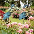 thumbnail image 3 of Garden Crane Statues Outdoor, Standing Blue Heron Decoy Sculptures, Metal Bird Yard Art for Lawn Patio Backyard Decoration(Set of 2), 3 of 8