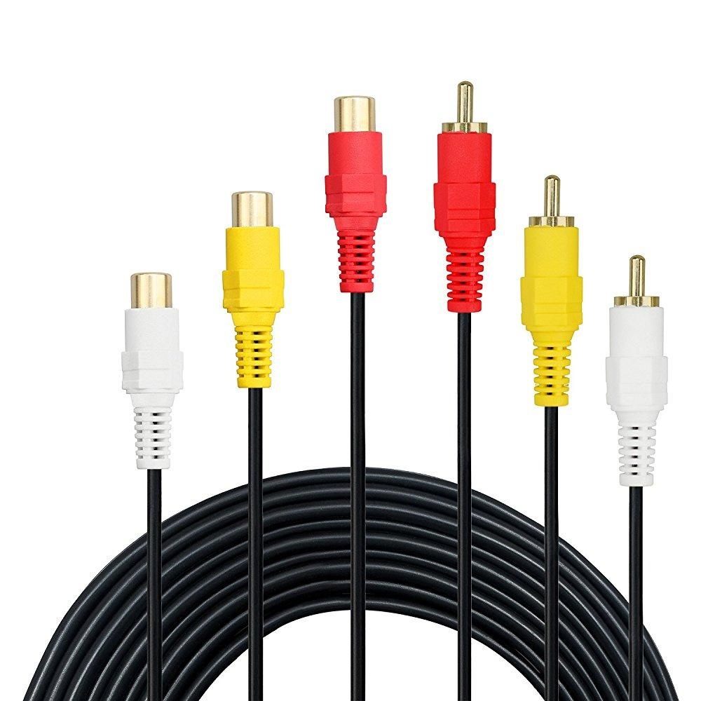 RCA Extension Cable(3FT) Premium Gold Plated 3 Rca Male to 3 Rca Female Audio Video Extension RCA Extension Cable(3FT) Premium Gold Plated 3 Rca Male to 3 Rca Female Audio Video Extension