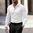 thumbnail image 2 of Men's Button-Down Shirt for Businessmen and Office Workers Slim-Fit Business-Casual Top Long-Sleeve Turn-Down Collar Apparel Available Professional Wear Classic Design Office Attire, 2 of 4