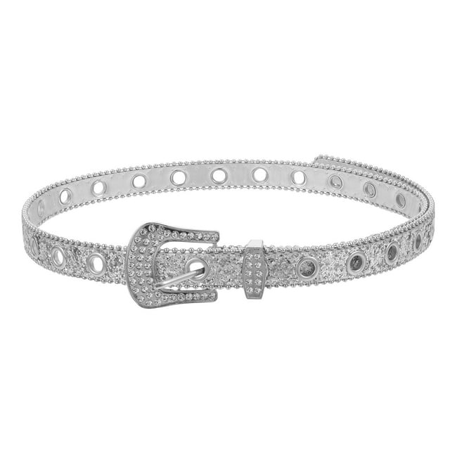 YSNOOWE Cinturón Ajustable Para Mujer Con De Pedrería Plateado Ideal Para Fiestas Y Banquetes