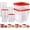 Red Lids, variant on 8 Pcs Restaurant Food Storage Containers with Lids Set 2Qt and 4Qt Commercial Restaurant Square Storage Containers Clear Food Cereal Container for Kitchen Freezer (Blue Lids)