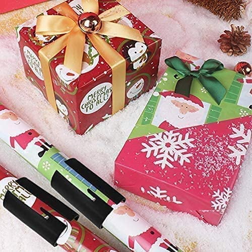 2pcs Sliding Wrapping Paper Cutter Christmas Gift Wrap Paper Craft