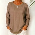 thumbnail image 2 of DHFJKG Loose Fit Casual Long Sleeve T Shirt Women Round Neck Pullover Top Stylish Striped Printed Daily Wear Work Dressy Blouses Comfortable Tops, 2 of 4