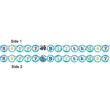 6 Count Bulk Pack All Aboard Train Ribbon Banners