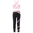 thumbnail image 2 of Venjoe Girls 2 Piece Dance Outfit Racer Back Crop Tank Sport Bra and Gymnastics Leggings Yoga Pants Pink 14, 2 of 6