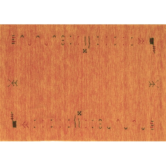 Ahgly Company Indoor Rectangle Abstract Brown Contemporary Area Rugs, 5' x 7'