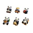 thumbnail image 2 of 6 figuras de panda, esculturas de animales, adorables adornos decorativos de escritorio, pequeñas estatuas para entrada, estantería, escritorio,, 2 of 8