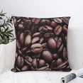 thumbnail image 4 of Pofeuu Coffee Bean Print Double-sided plush pillowcase Square Throw Pillow Covers Pillows Cover for Living Room Bedroom Sofa Couch Cushion Cover（No pillow core）-24"x24", 4 of 7