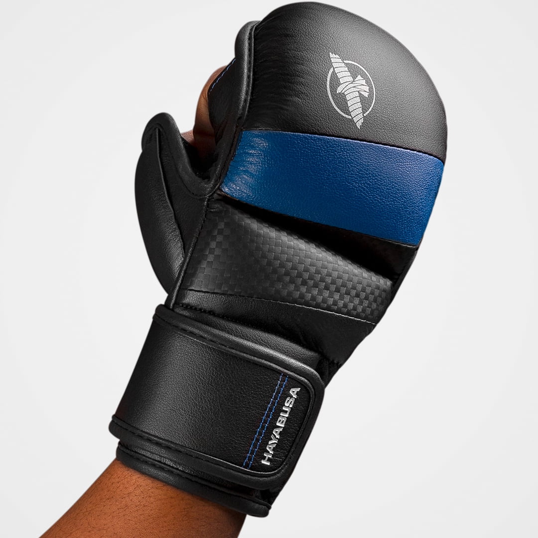 Hayabusa T3 7oz Hybrid Mixed Martial Arts Gloves, Black/Blue Large