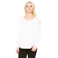 thumbnail image 2 of BELLA + CANVAS Women's Flowy 2x1 Ribbed Long Sleeve Tee 8852 - White Size S, 2 of 2
