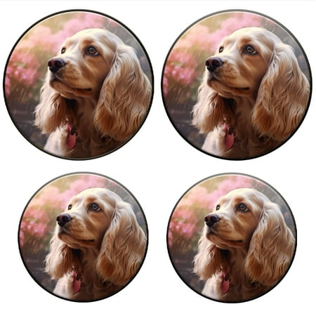 

Bahomeck Electric Stove Burner Covers Set Of 4 Cocker Spaniel Dog In The Garden With Pink Flowers Metal Gas Stove Burner Covers Protecting Gas Stoves 8 Inch And 10 Inch