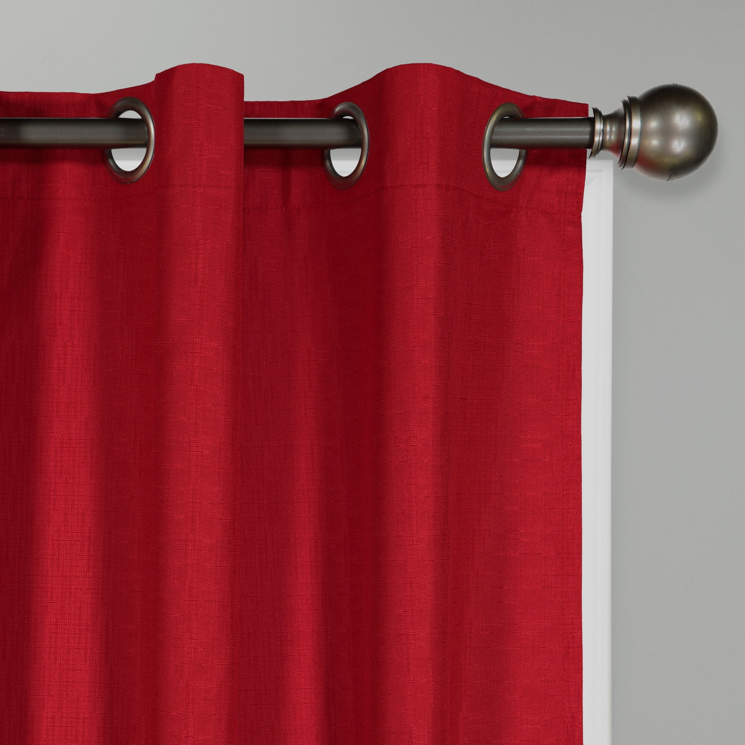 Eclipse Dayton Solid Chili Red Blackout Grommet Single Curtain Panel, 42" x 84"