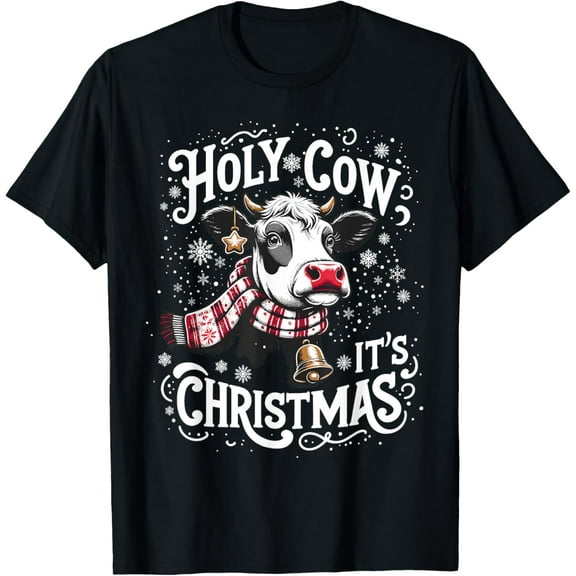 Holy Cow It's Christmas Funny Cow Lover Farm Animal Costume T-Shirt