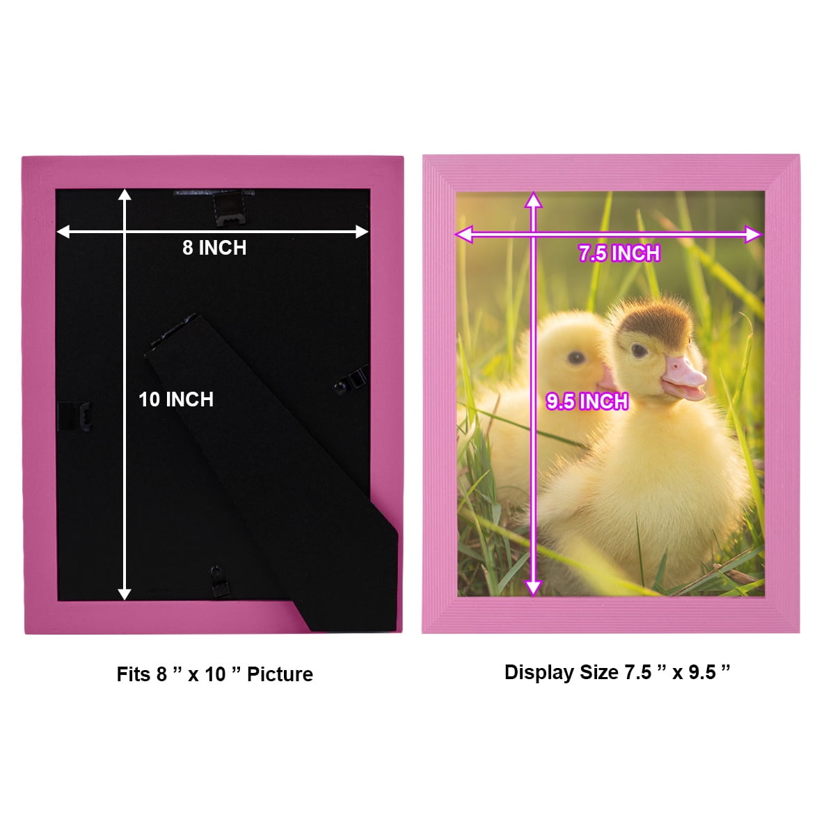 Grooved 8 in. x 10 in. Pink Picture Frame Set (Set of 4)