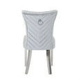 thumbnail image 5 of Velvet Upholstered Dining Chairs Set of 2, Modern Tufted Upholstered Dining Chair with Metal Legs and Ring Pull and Nailhead Trim Parsons Dining Chair Accent Chairs for Living Room Kitchen, Light Gray, 5 of 7
