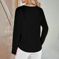thumbnail image 5 of BXINGOHAI Women's V Neck Waffle Knit Henley Tops Casual Long Sleeve Pullover Sweater Blouses Black,XL, 5 of 7
