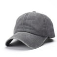 thumbnail image 2 of Unisex Children Casual Solid Baseball Hat Adjustable Washed Baseball Cap, 2 of 5