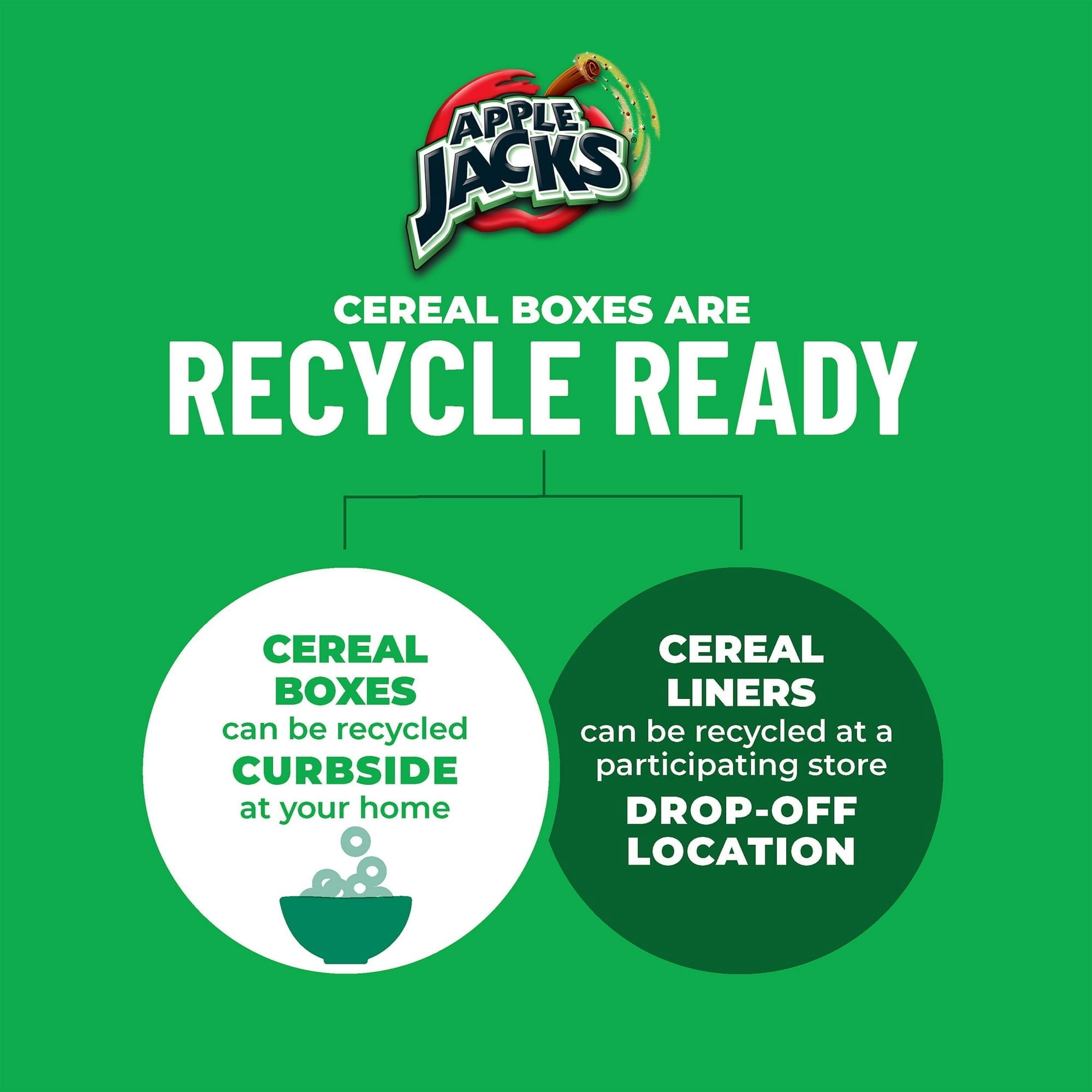 Kellogg's Apple Jacks Breakfast Cereal, Kids Cereal, Family Breakfast, Family Size, Original, 16.6oz Box (1 Box)pack of 2