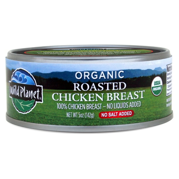 Wild Organic Roasted Chicken Breast, No Salt Added, 5 oz can