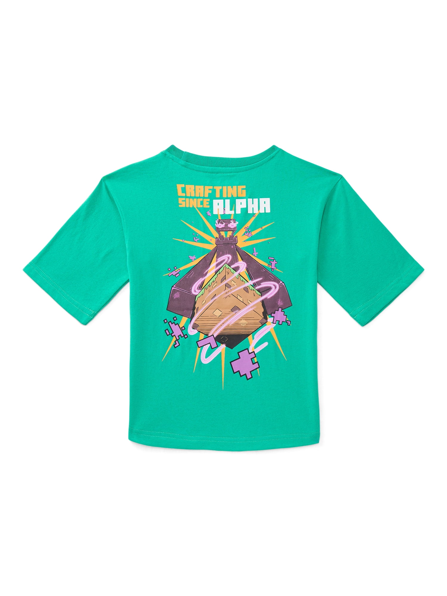 Minecraft Boys Graphic Tee with Short Sleeves, Sizes 4-18