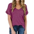 thumbnail image 1 of T-shirt à Col Rond à Manches Courtes pour Femmes, 1 of 2