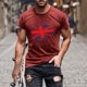 thumbnail image 2 of Mens Casual Manga Corta Botón Abajo Camisetas Estados Unidos Bandera Impresión Cuello Redondo Suéter Camiseta, Poliéster Casual Uso Diario para Hombres, 2 of 5