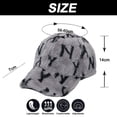 thumbnail image 2 of Gorras de béisbol para mujer, gorras de sol unisex de moda, gorras de verano e invierno de tamaño ajustable, gorra de béisbol de felpa de piel de conejo sintética con estampado del alfabeto, 2 of 5