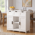 thumbnail image 4 of Homy Casa Accent Cabinet with Drawers and Shelves, Wooden Storage Cabinet for Living Room, Bedroom, White, 4 of 8