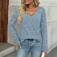 thumbnail image 6 of SUNBS Long Sleeve Shirts for Women V Neck Fall Sweater Fashion Outfits Tunic Tops, 6 of 9