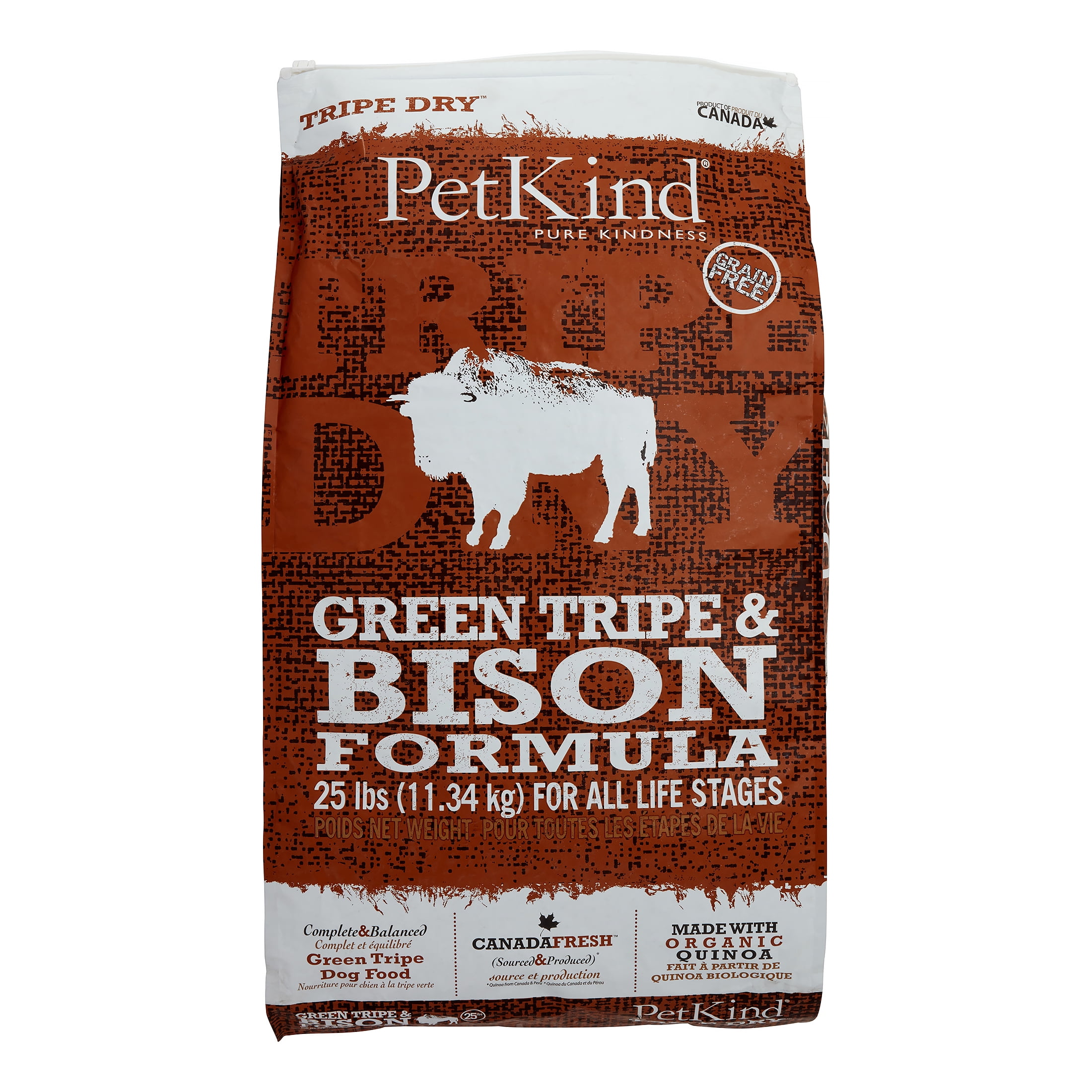 PetKind Green Tripe & Bison All Life Stages Dry Dog Food, 25 Lb