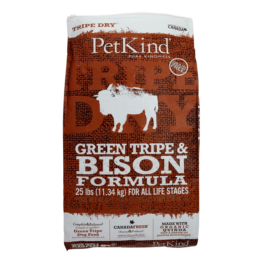 PetKind Green Tripe & Bison All Life Stages Dry Dog Food, 25 Lb