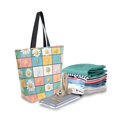 thumbnail image 2 of FORMRS Womens Canvas Tote Bag with Zipper Inner Pocket Shoulder Handbag, Daisy Mosaic, 2 of 7