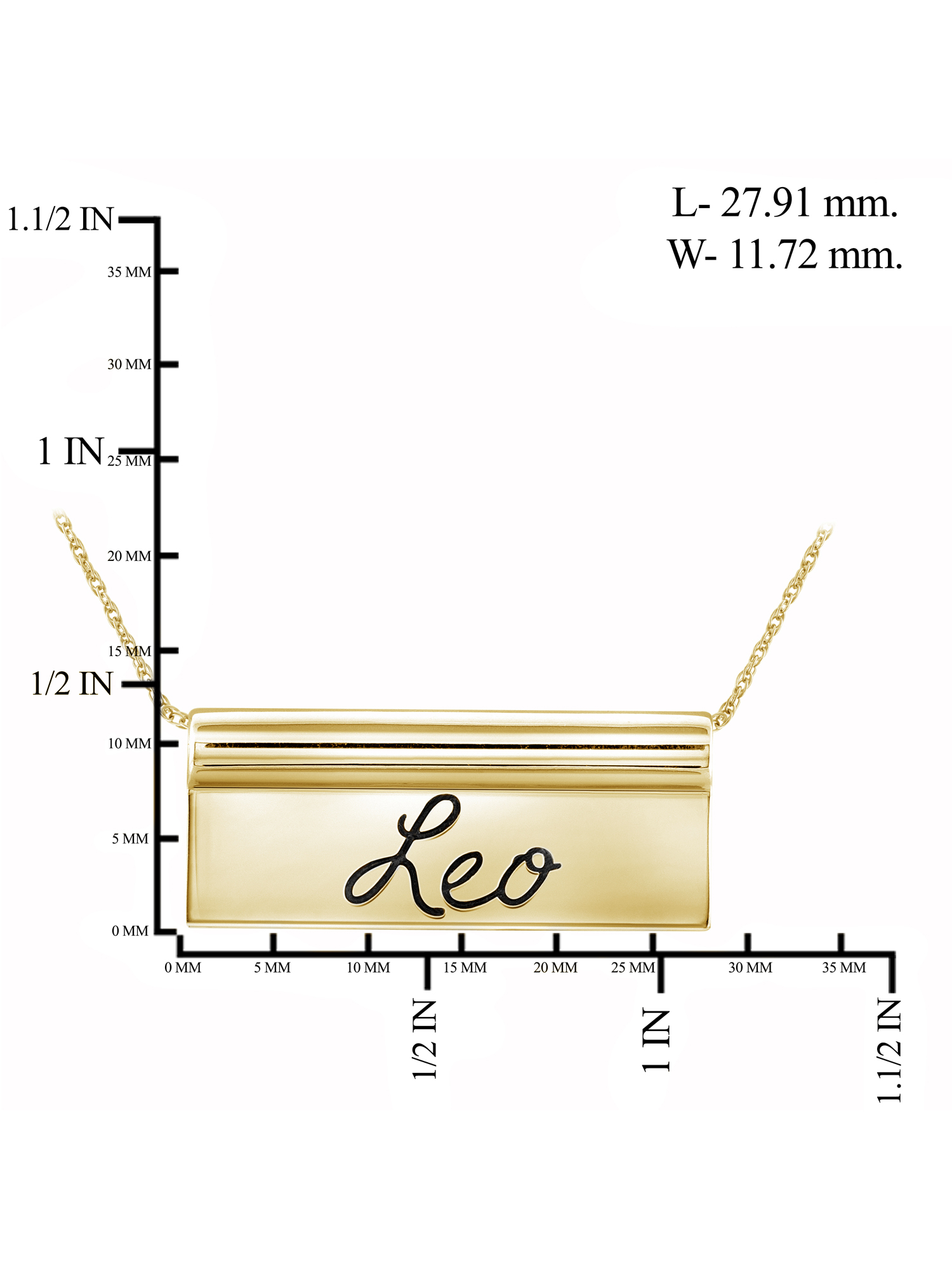 JewelersClub What's Your Sign? 14K Gold Over Silver Leo Engraved Zodiac Nameplate Necklace