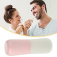 thumbnail image 3 of Portable Toothbrush Cases Traveling Toothbrush Holders Case Bamboo Fiber Pink Gray White 7.72"x2.60", 3 of 7